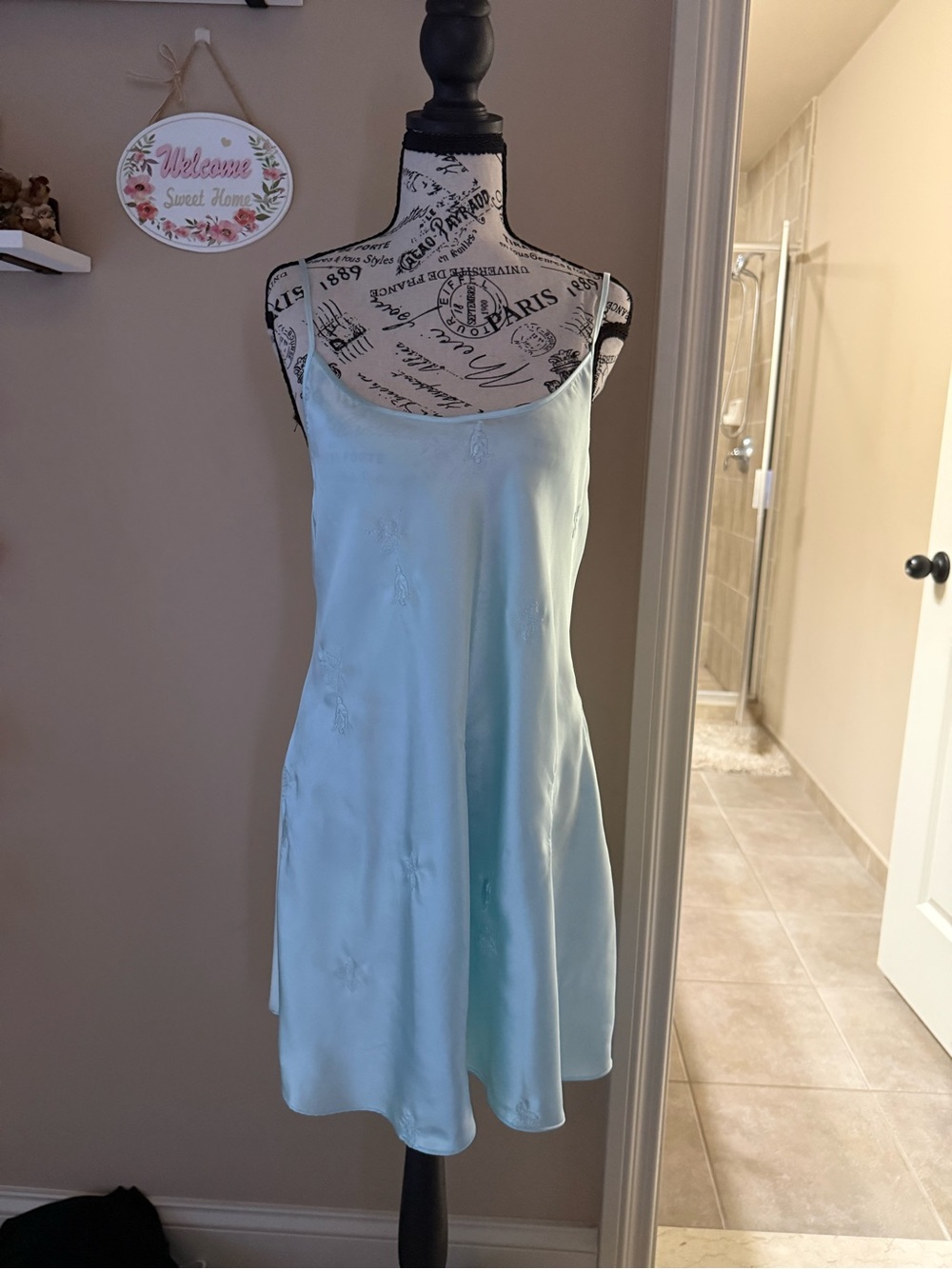 y2k vintage slip dress with floral details